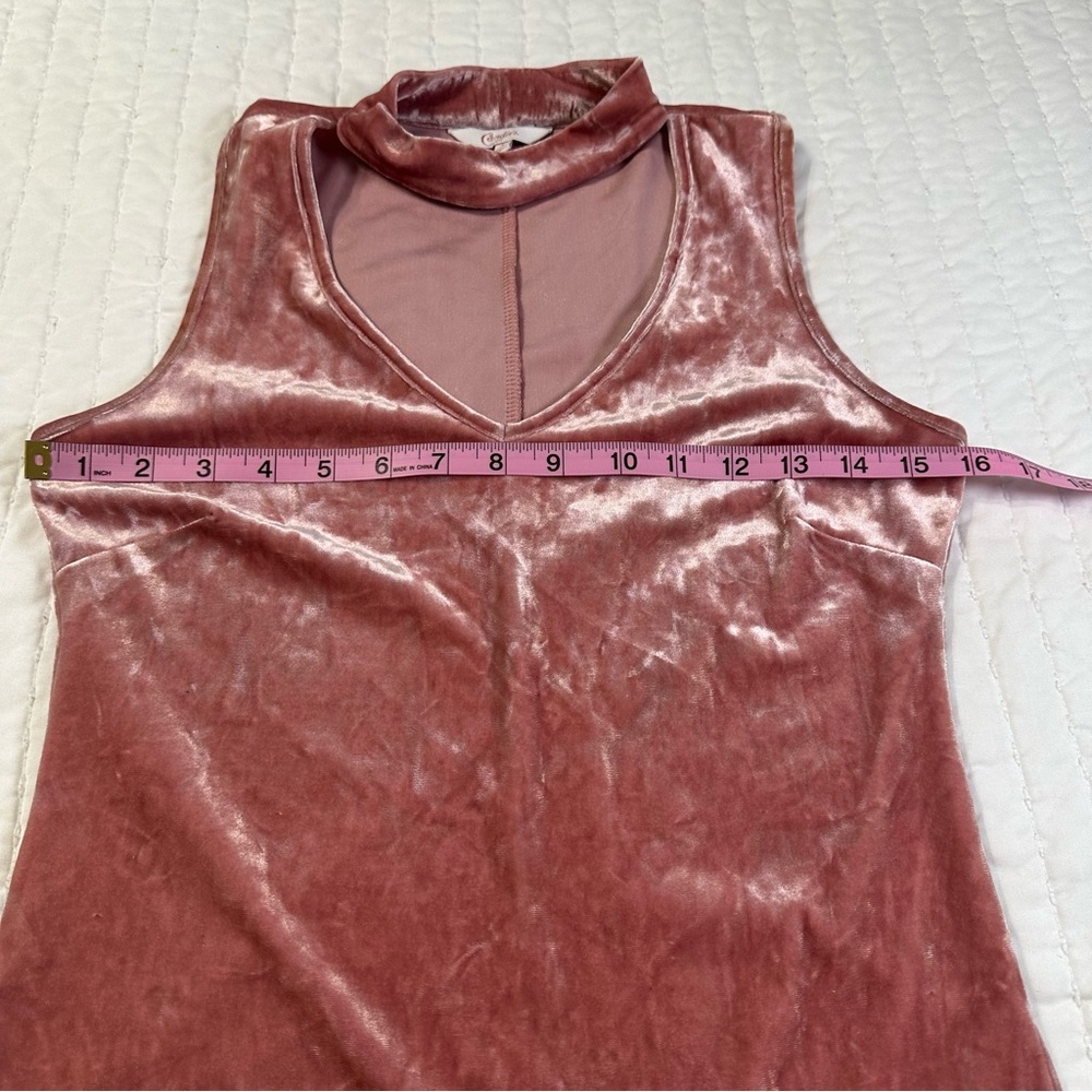 Candie's Pink Velvet Choker Tank top in Size S - Picture 5 of 14